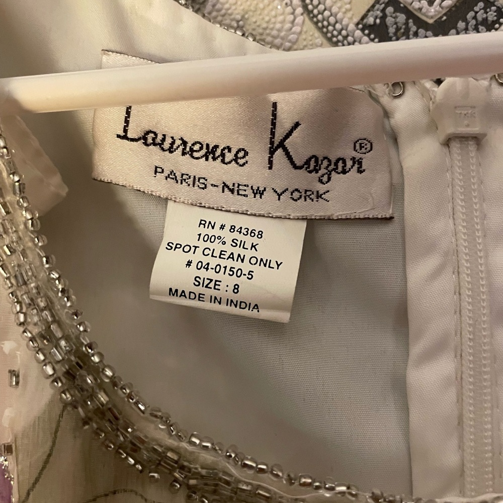 Laurence Kazar Ivory Beaded  Size 8. Full length. dress. New VINTAGE - Picture 8 of 16
